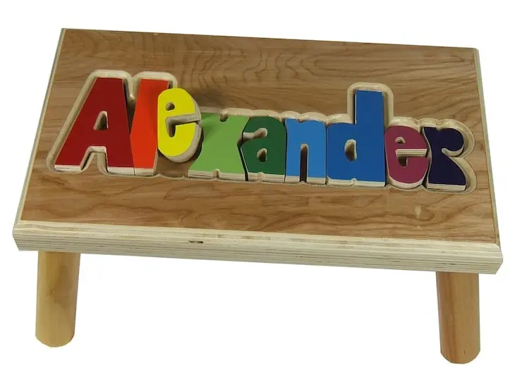 Kids Stool Sitting Stool Time Out Stool ToddlerbStool Wooden Personalized Stool Play Stool Childrens factory Stool Train Theme Handmade